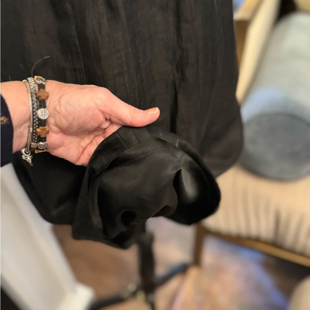 🖤 BANANA REPUBLIC WOMEN’S BLACK CRINKLE CLASSIC DRESS! - Picture 4 of 14